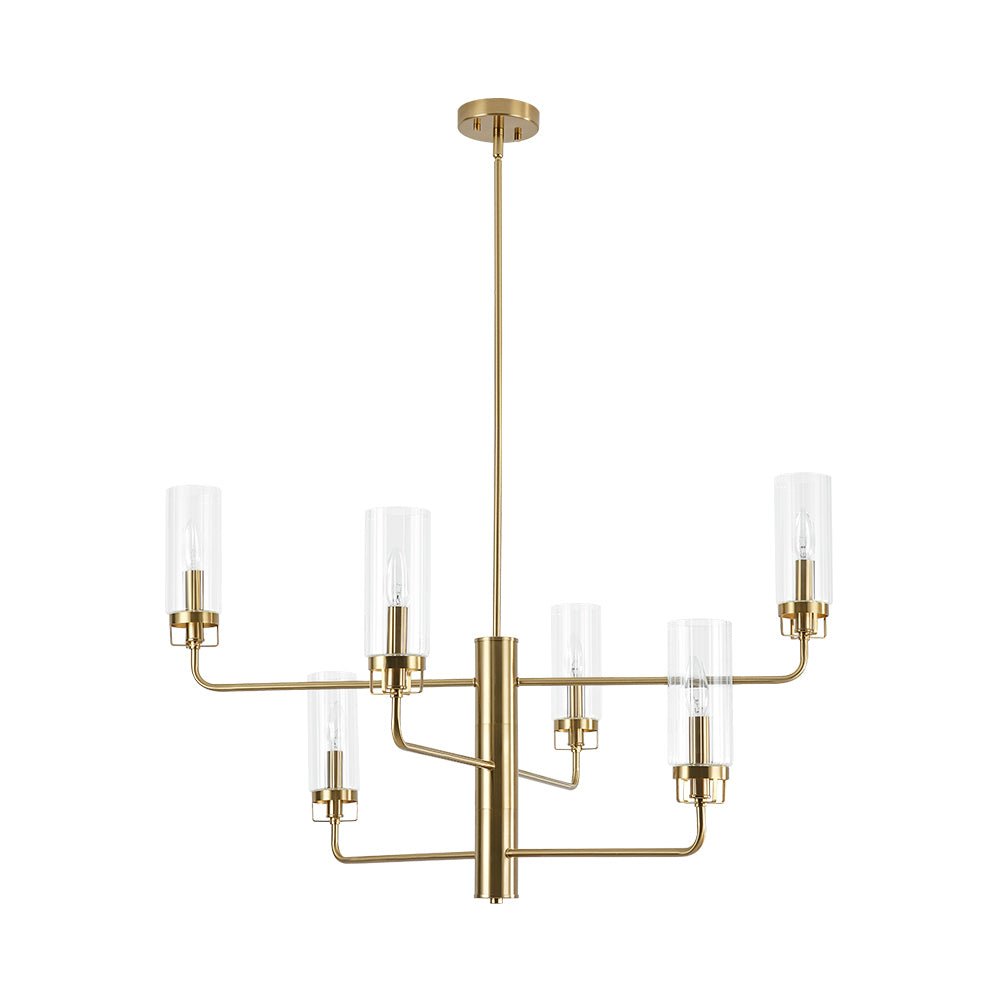 Sifuli Cylinder Ribbed Tiered Candle Glass Chandelier