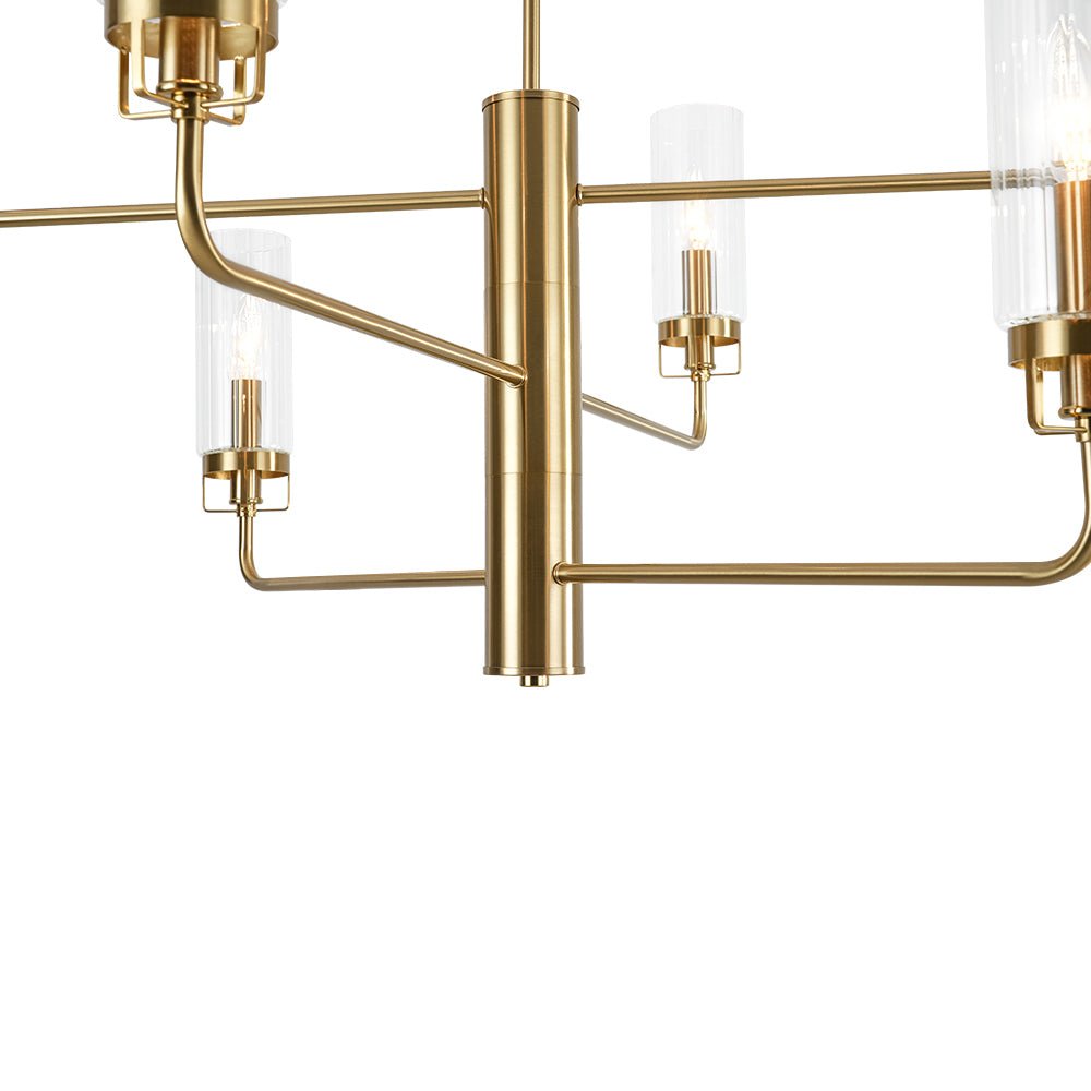 Sifuli Cylinder Ribbed Tiered Candle Glass Chandelier