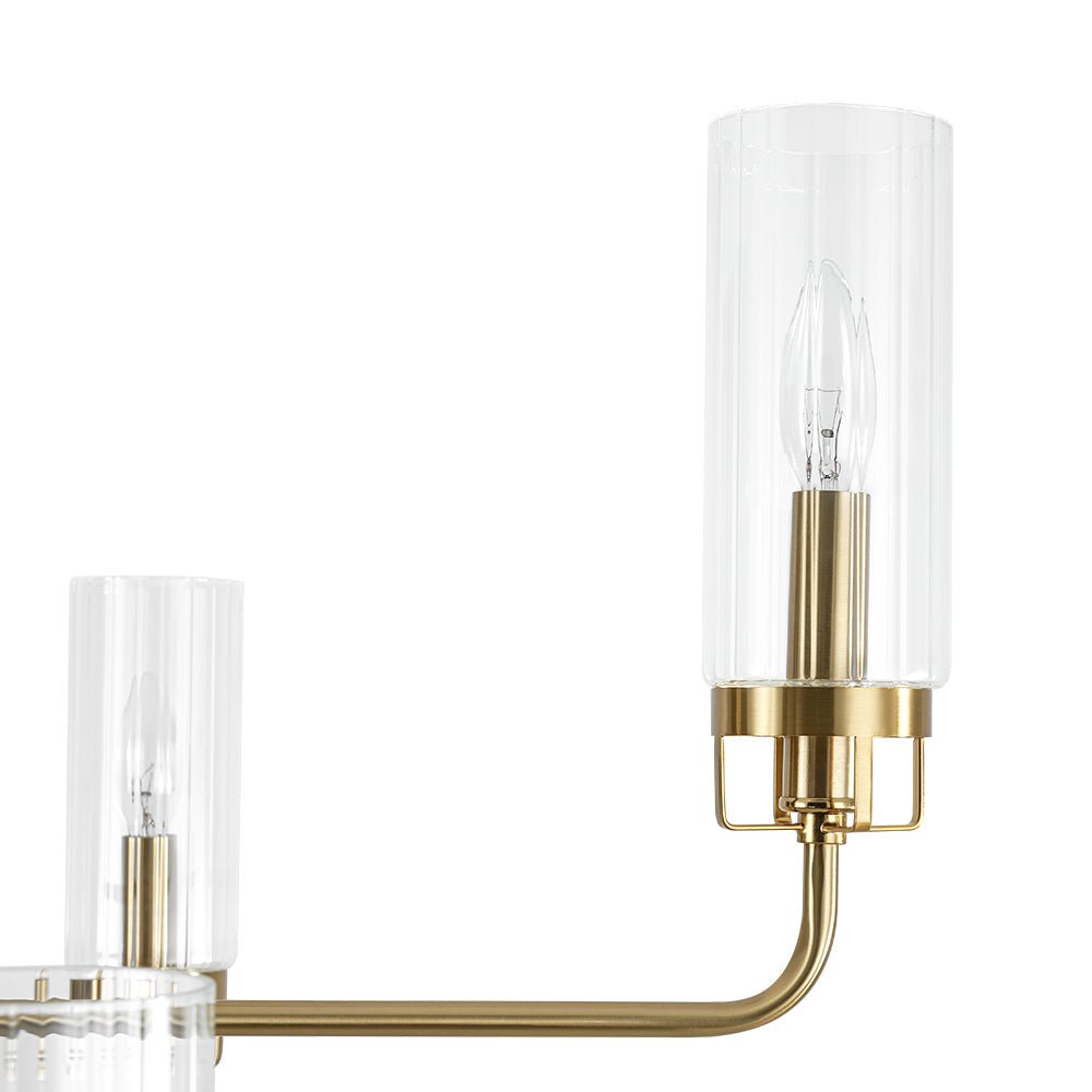 Sifuli Cylinder Ribbed Tiered Candle Glass Chandelier