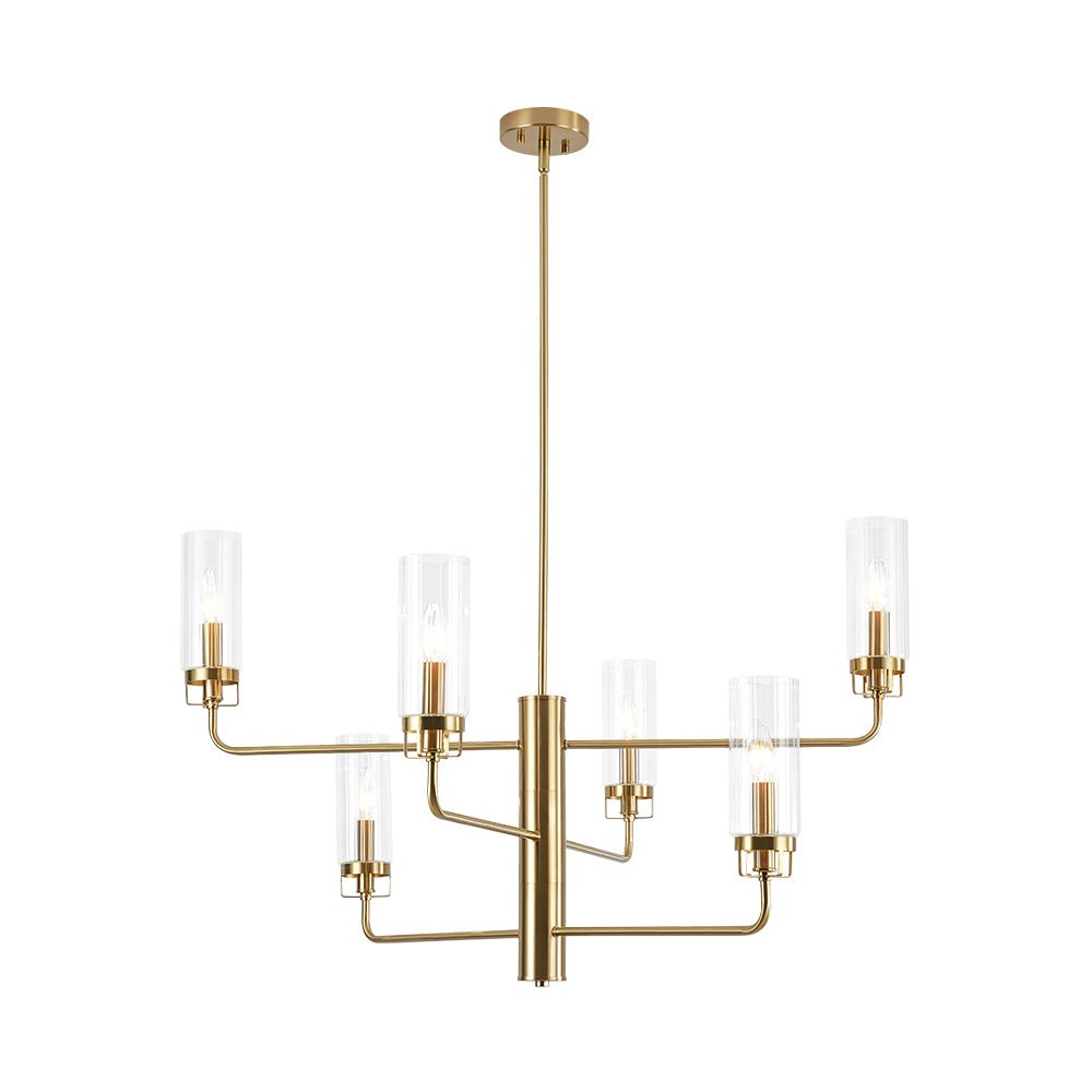 Sifuli Cylinder Ribbed Tiered Candle Glass Chandelier