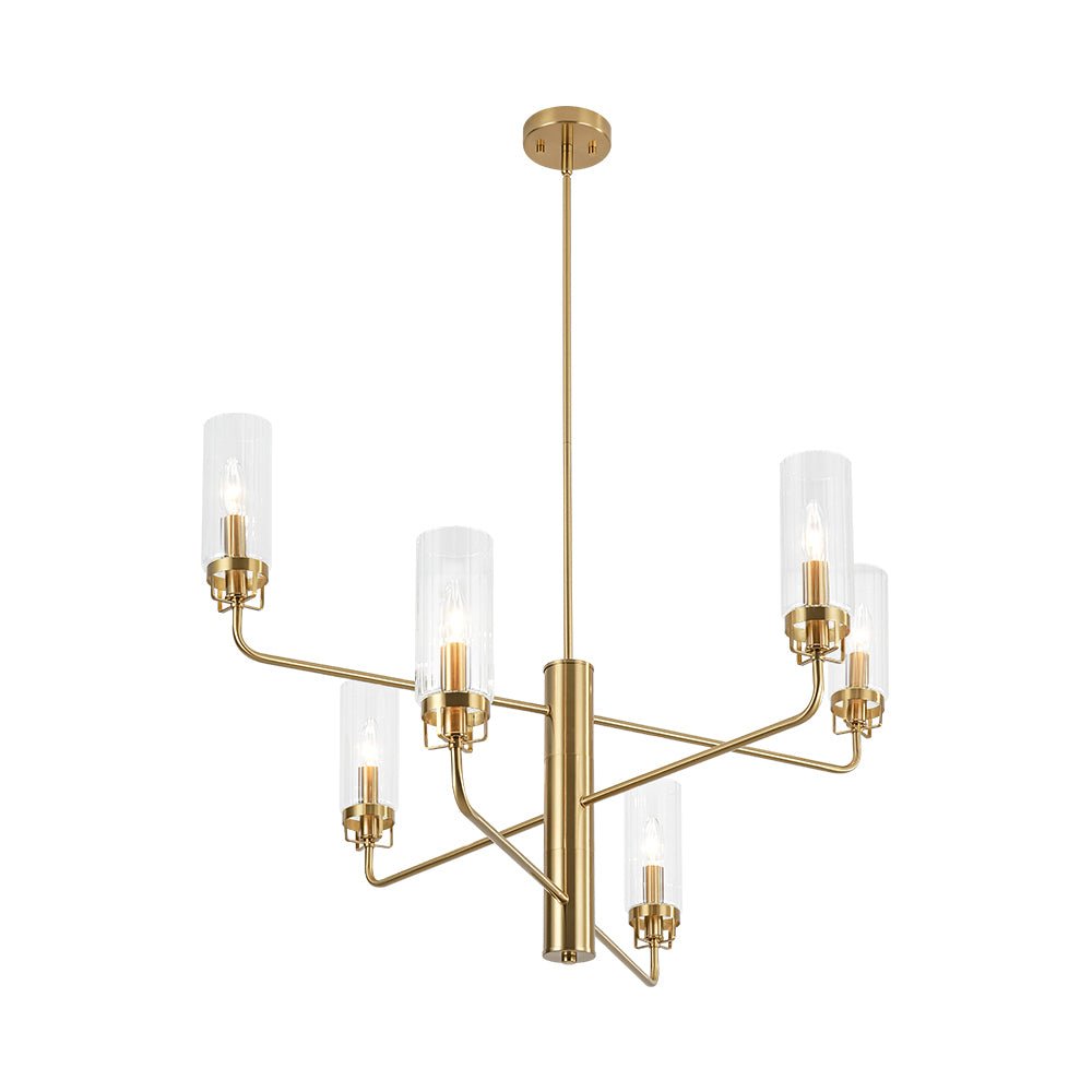 Sifuli Cylinder Ribbed Tiered Candle Glass Chandelier