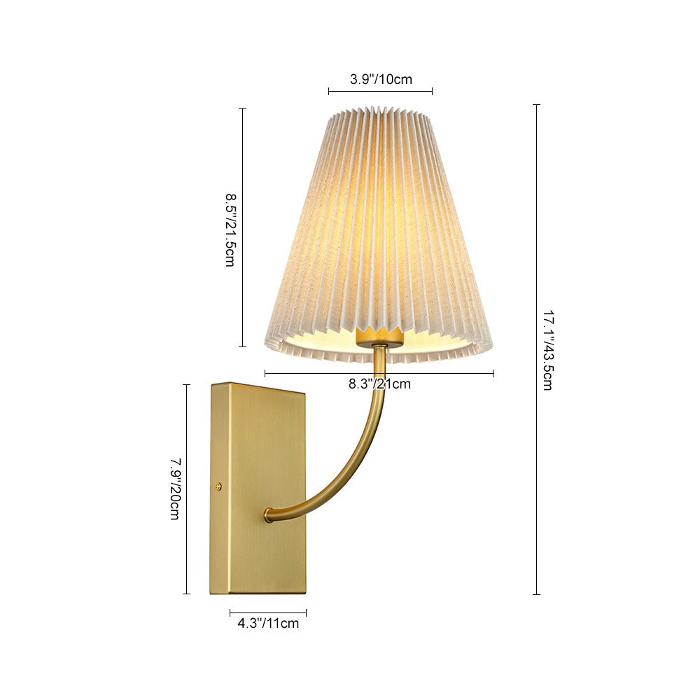 Gloruvum Elegant Pleated Fabric Wall Lamp
