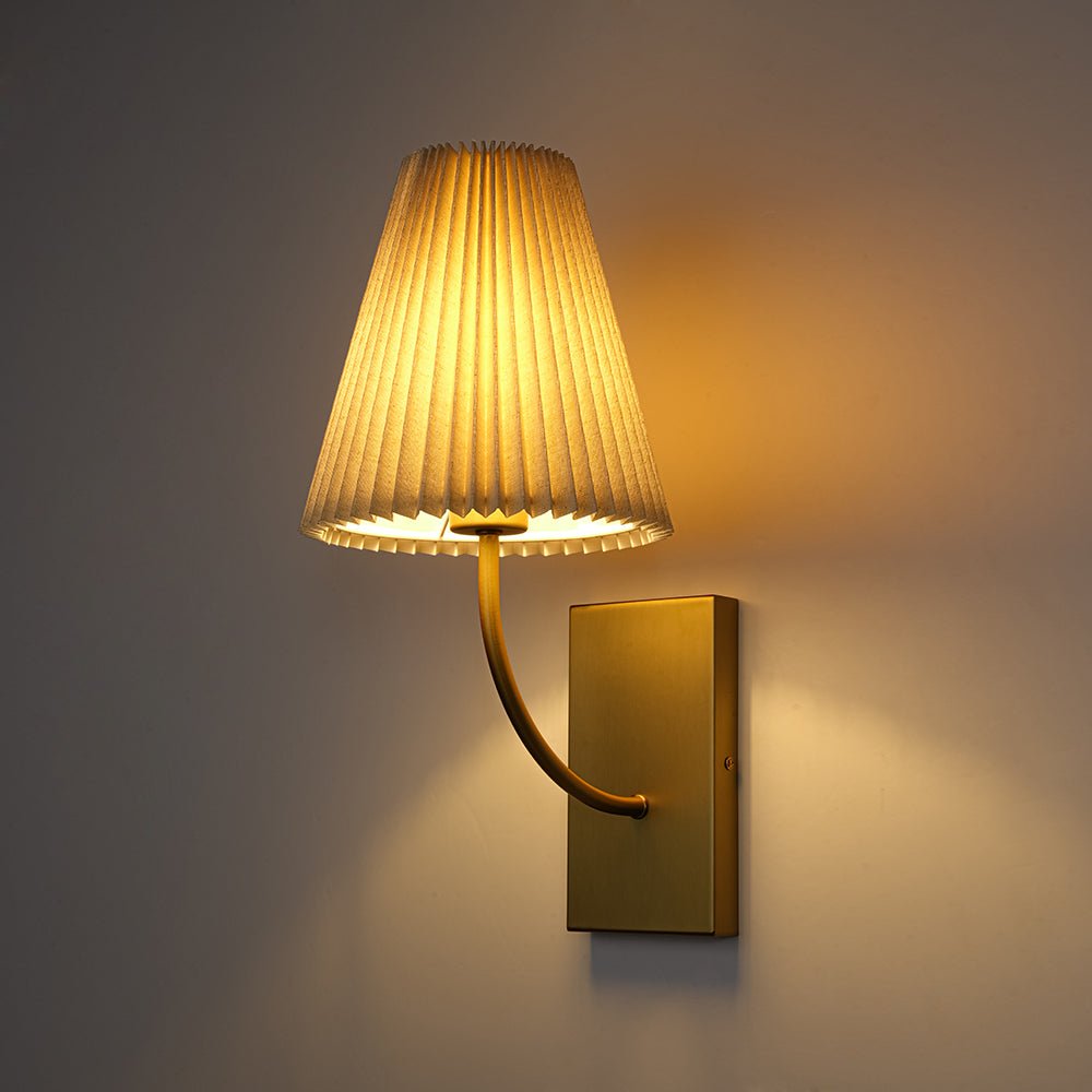 Gloruvum Elegant Pleated Fabric Wall Lamp