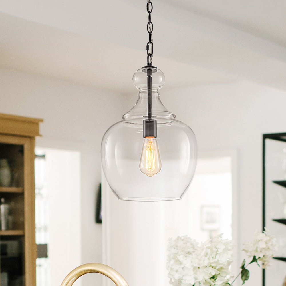 Aevitern Minimalist Farmhouse Glass Pendant Light