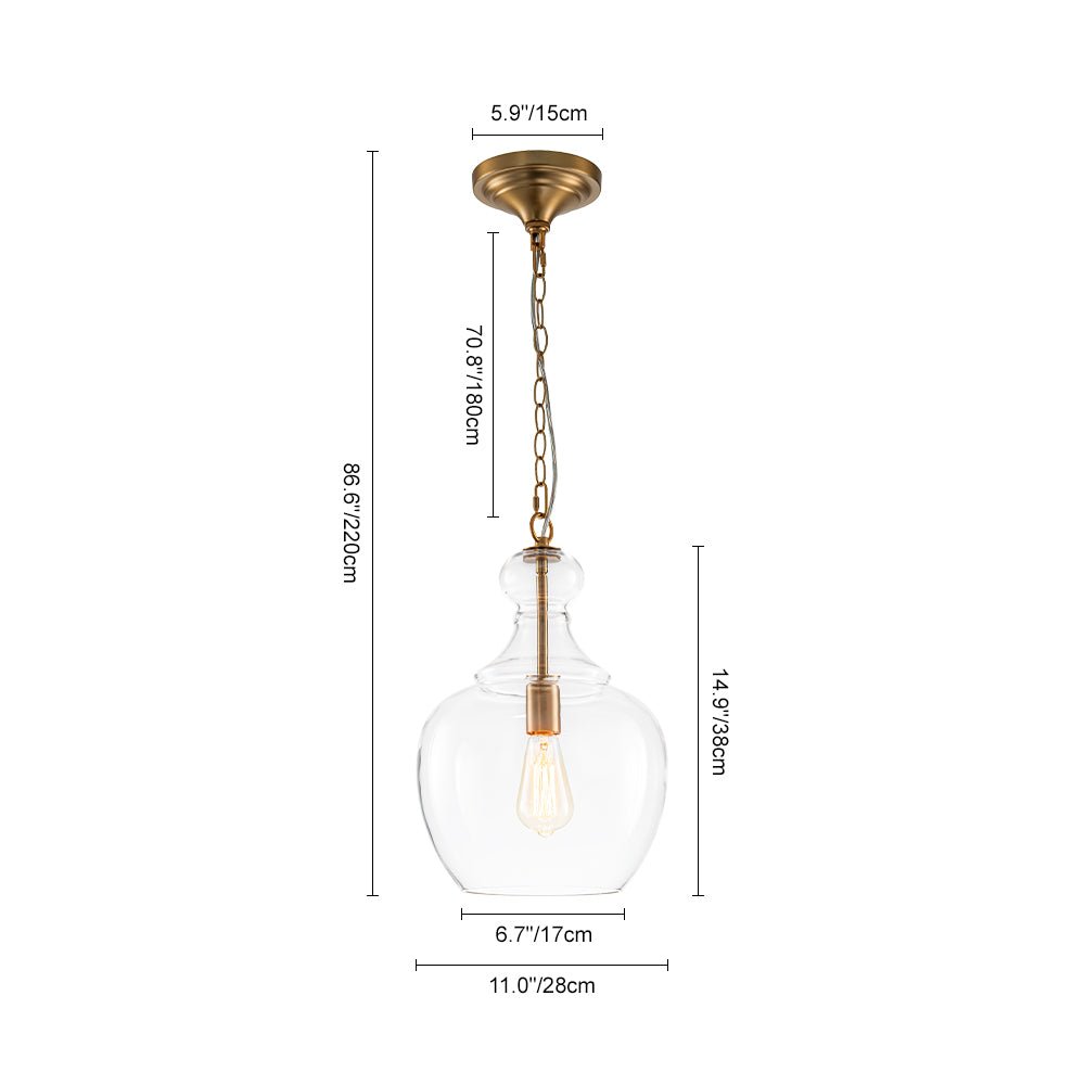 Aevitern Minimalist Farmhouse Glass Pendant Light