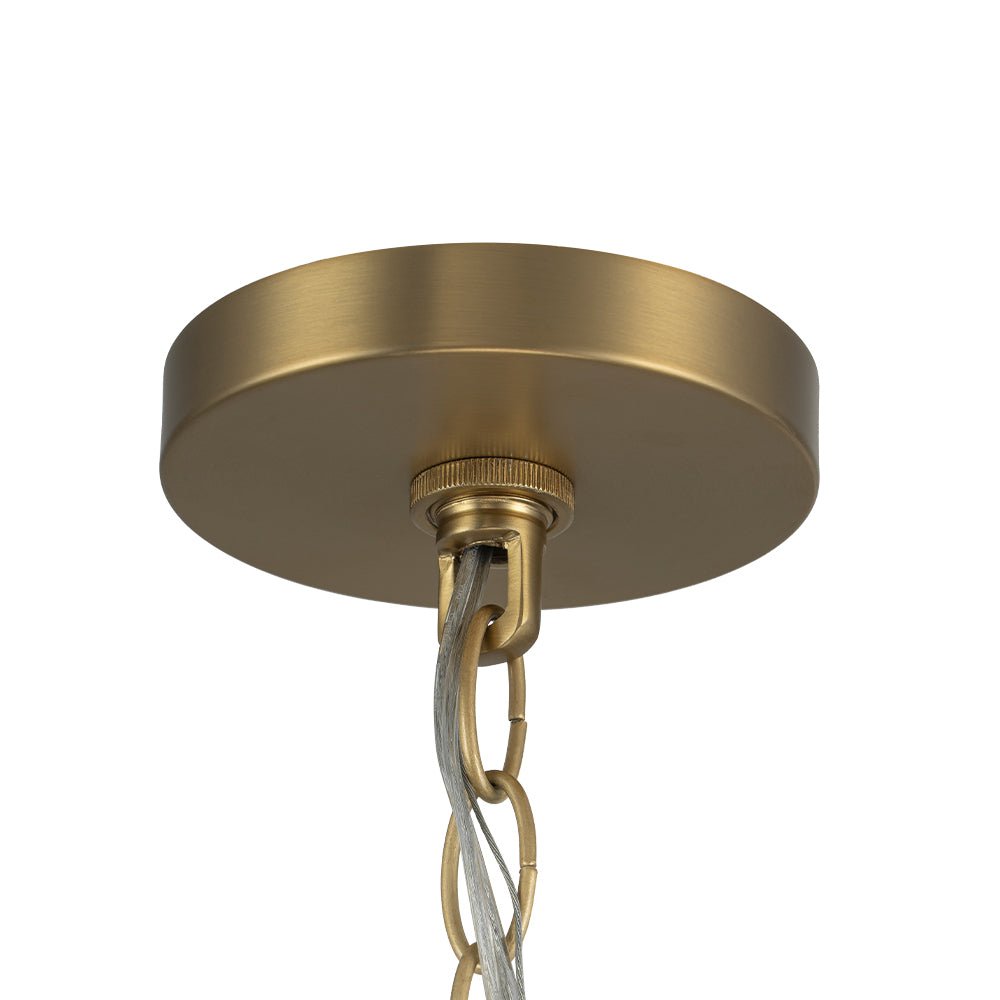 Eirikuvo Farmhouse Candle Style Brass Metal Chandelier