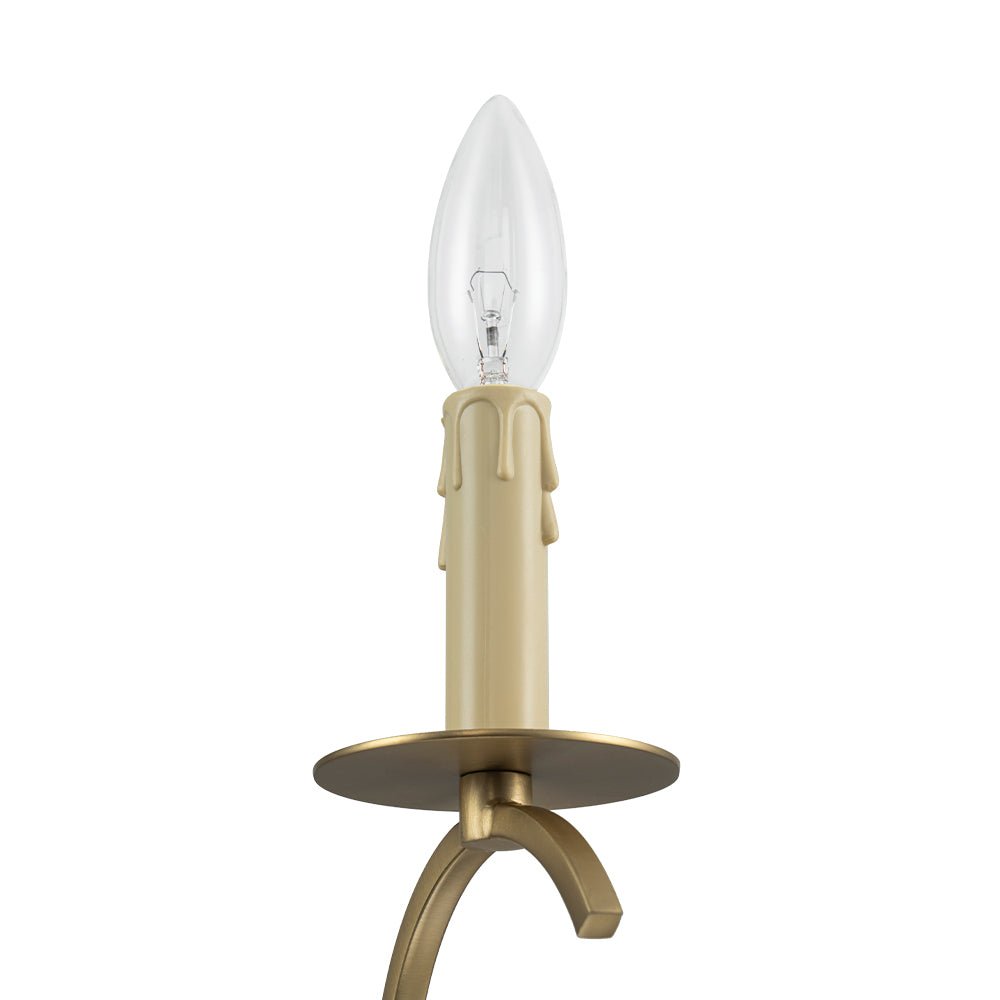 Eirikuvo Farmhouse Candle Style Brass Metal Chandelier