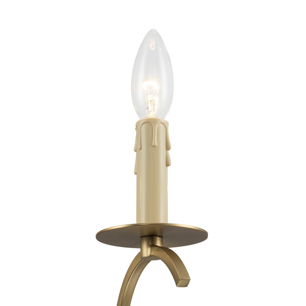 Eirikuvo Farmhouse Candle Style Brass Metal Chandelier