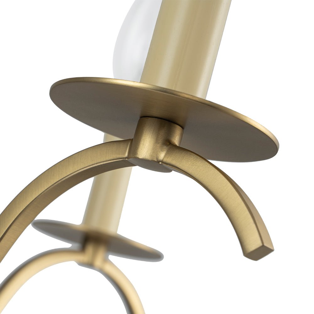 Eirikuvo Farmhouse Candle Style Brass Metal Chandelier