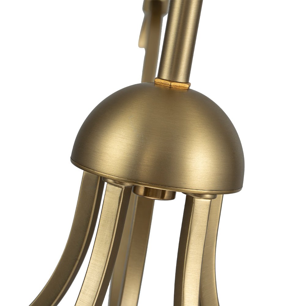 Eirikuvo Farmhouse Candle Style Brass Metal Chandelier