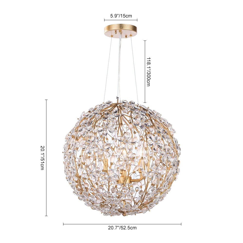 Tindunix Blossom Floral Crystal Chandelier