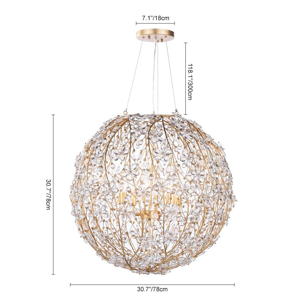 Tindunix Blossom Floral Crystal Chandelier