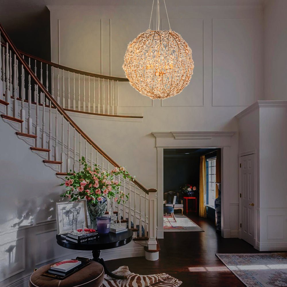 Tindunix Blossom Floral Crystal Chandelier
