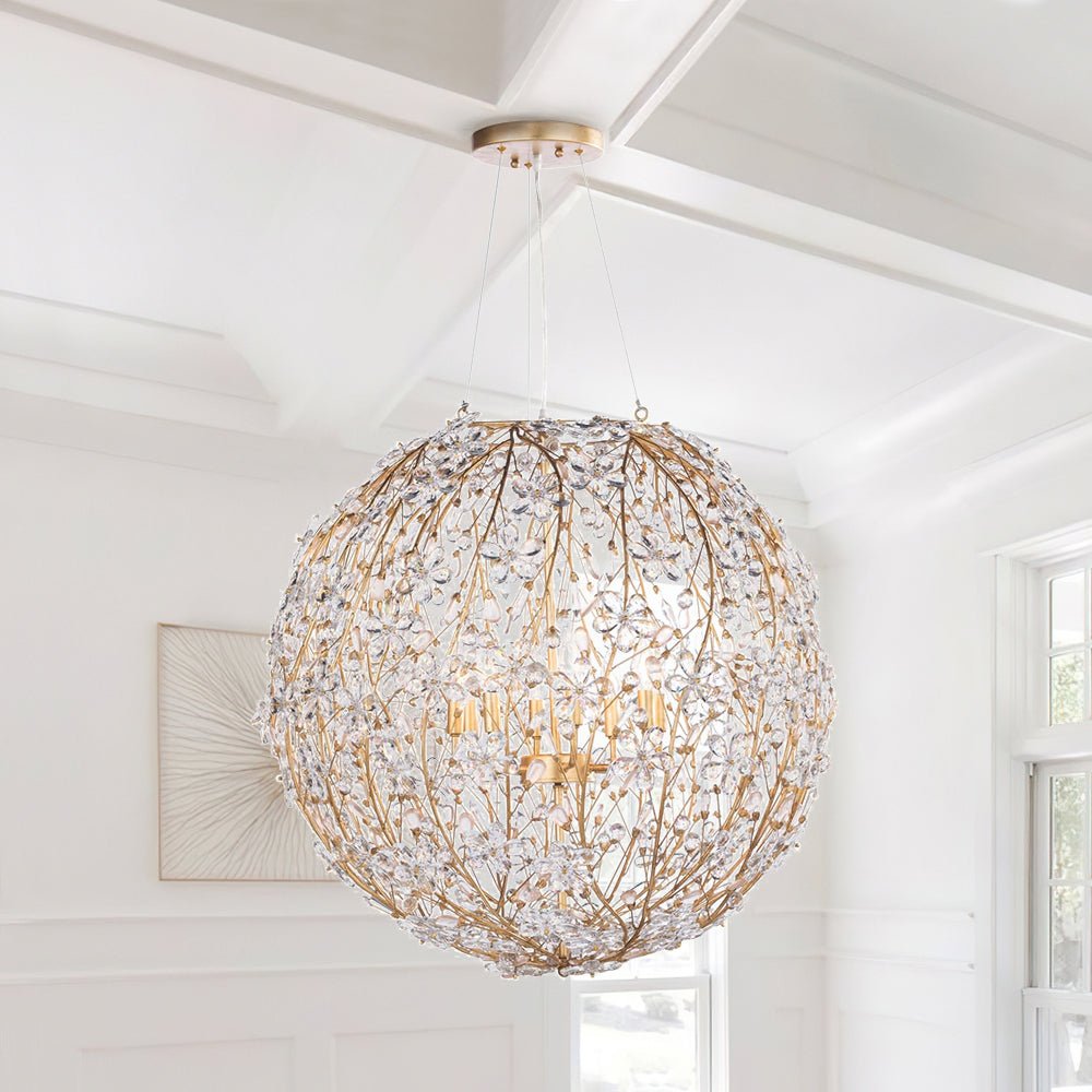 Tindunix Blossom Floral Crystal Chandelier