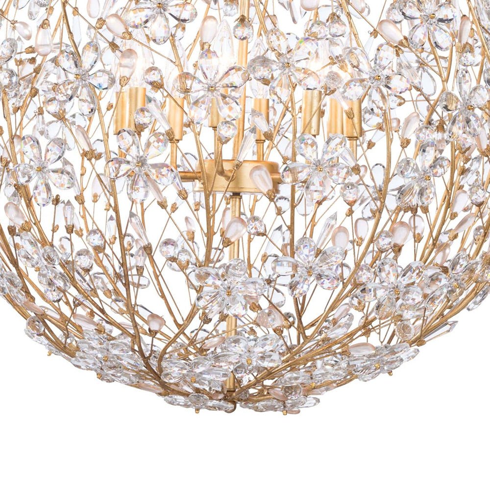Tindunix Blossom Floral Crystal Chandelier