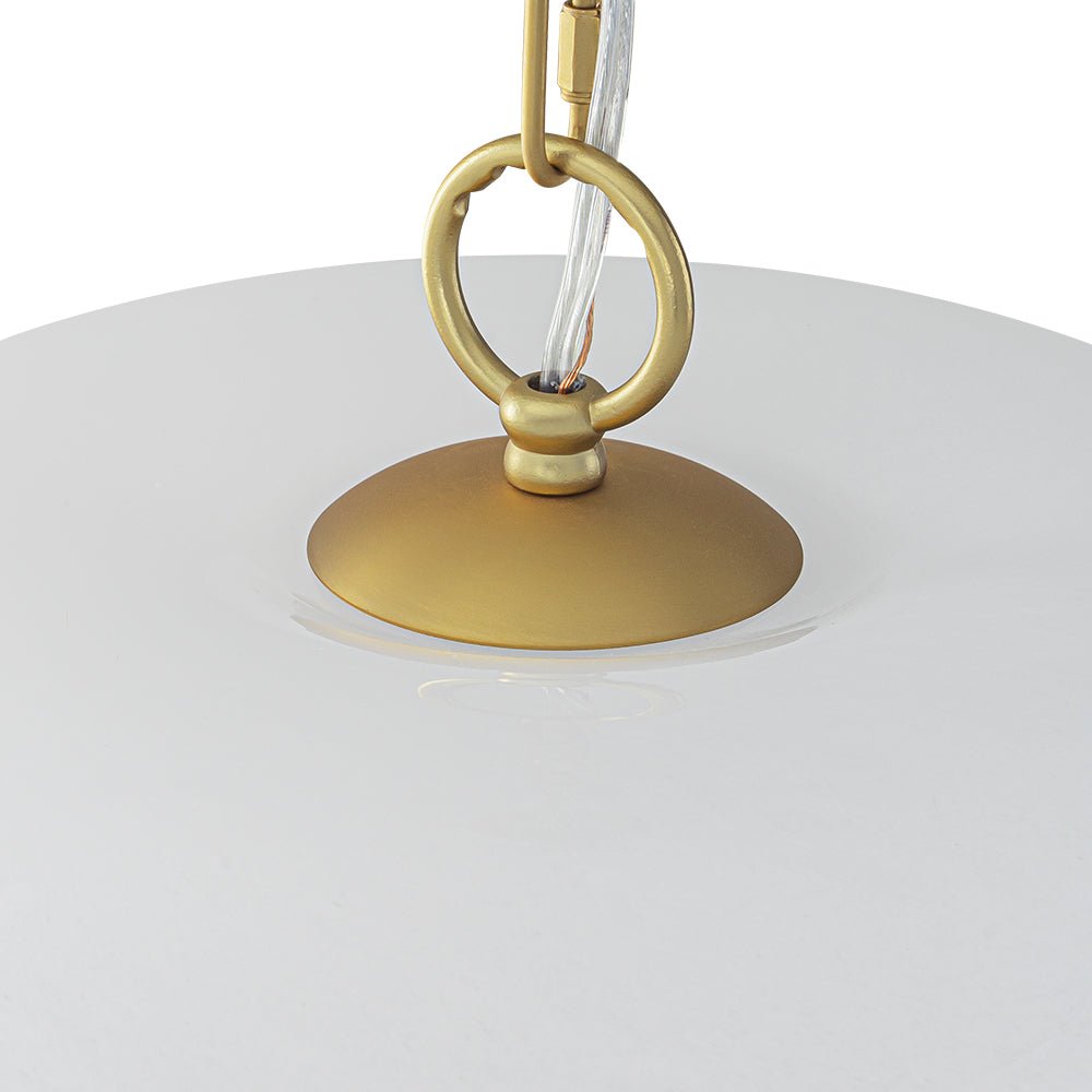 Fljotuvux French Luxe Clouded White Glass Pendant Light