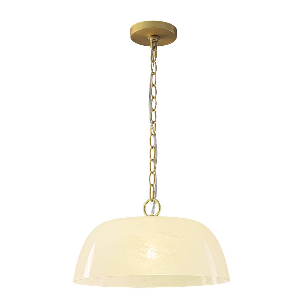 Fljotuvux French Luxe Clouded White Glass Pendant Light