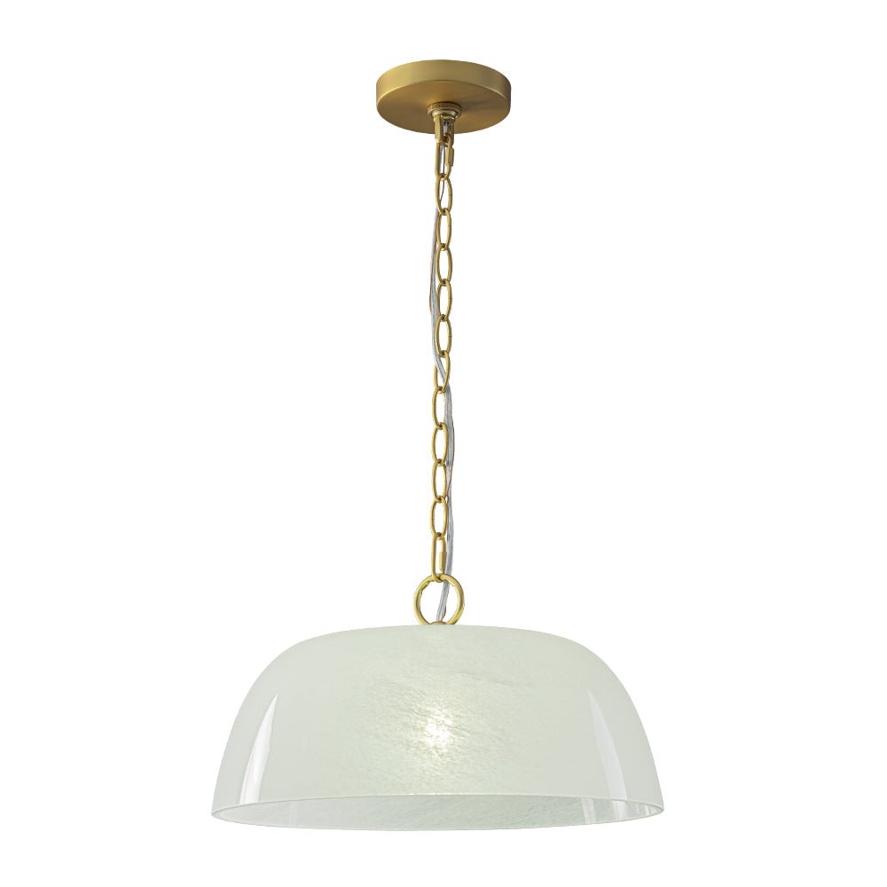 Fljotuvux French Luxe Clouded White Glass Pendant Light