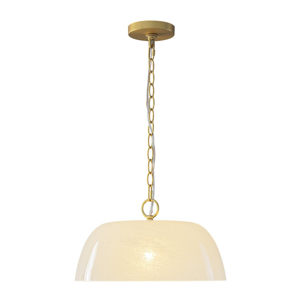 Fljotuvux French Luxe Clouded White Glass Pendant Light