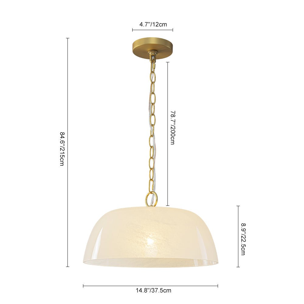 Fljotuvux French Luxe Clouded White Glass Pendant Light
