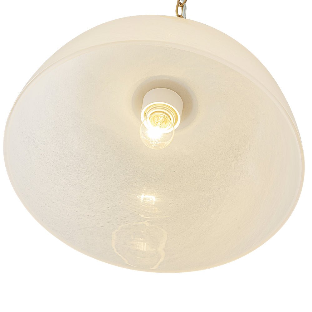 Fljotuvux French Luxe Clouded White Glass Pendant Light