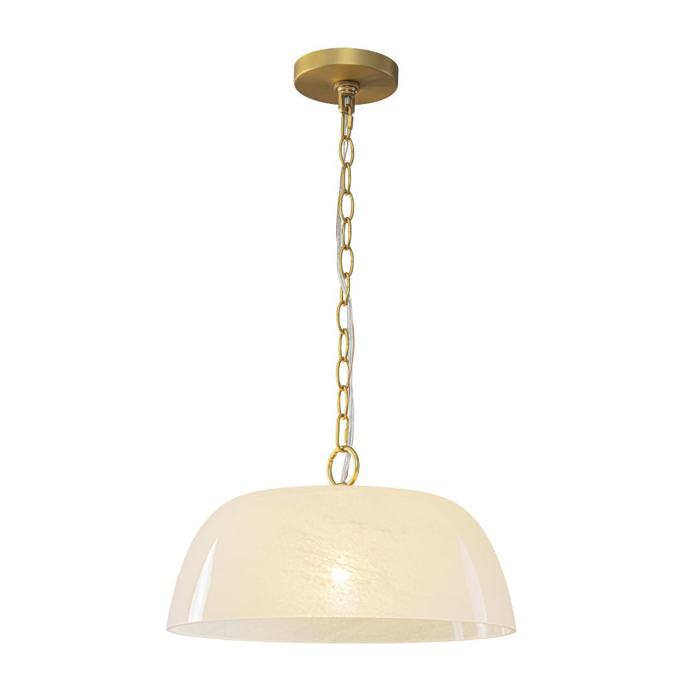 Fljotuvux French Luxe Clouded White Glass Pendant Light