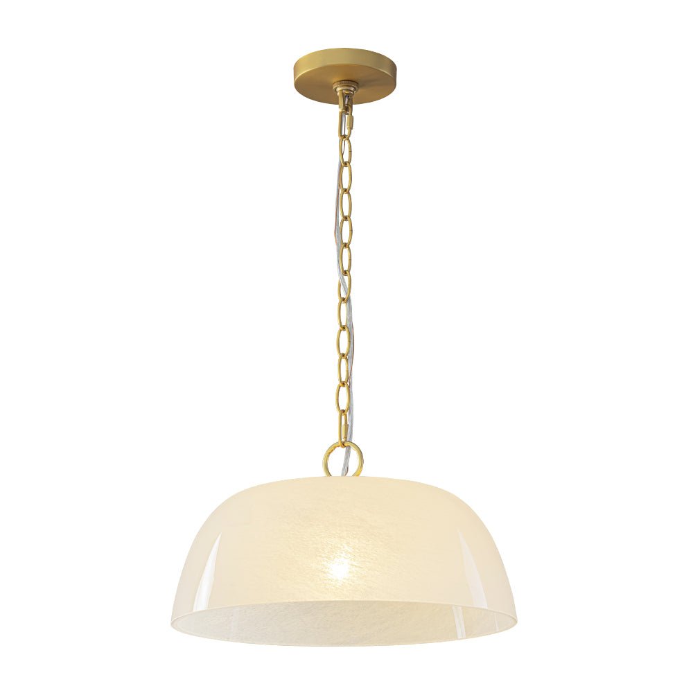 Fljotuvux French Luxe Clouded White Glass Pendant Light