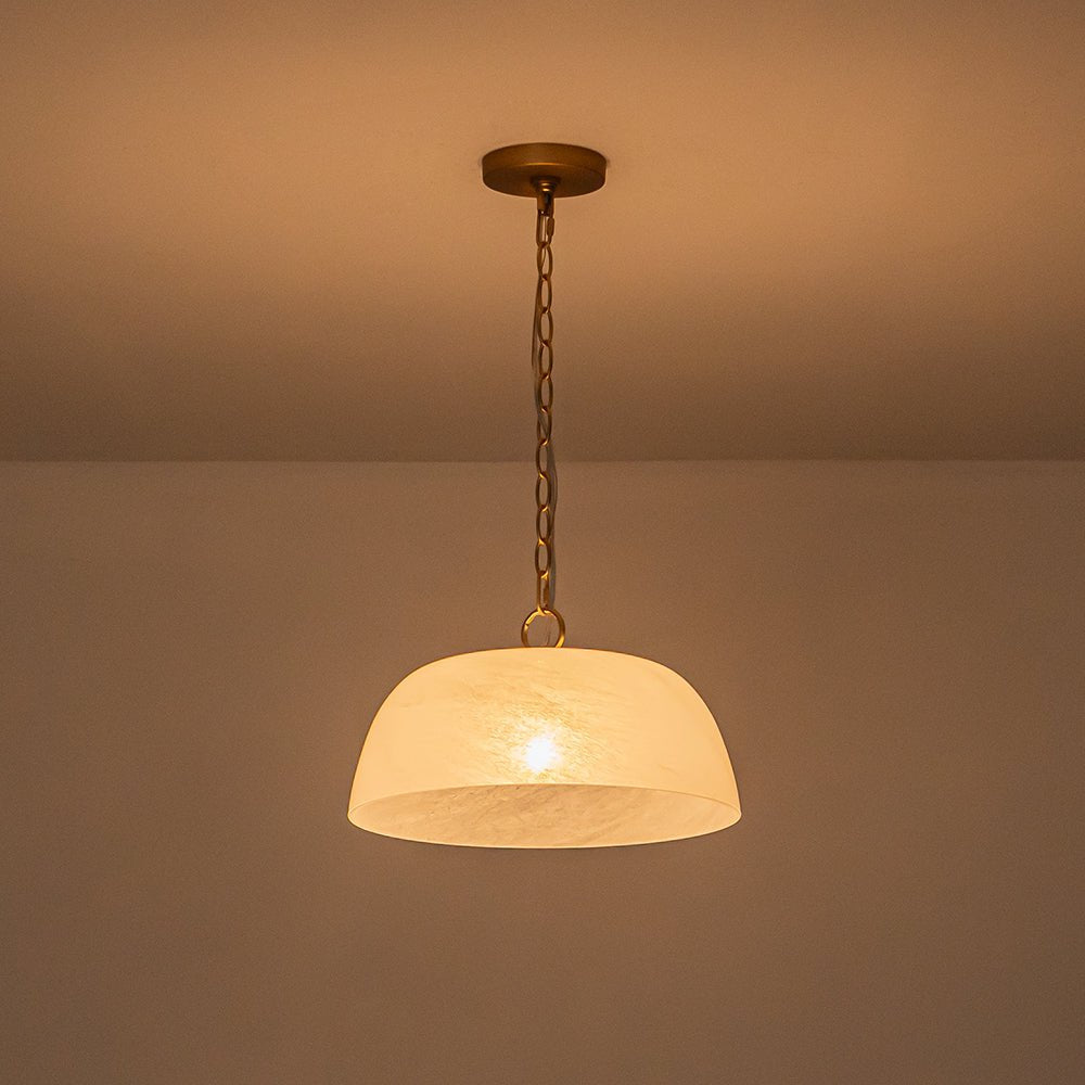 Fljotuvux French Luxe Clouded White Glass Pendant Light