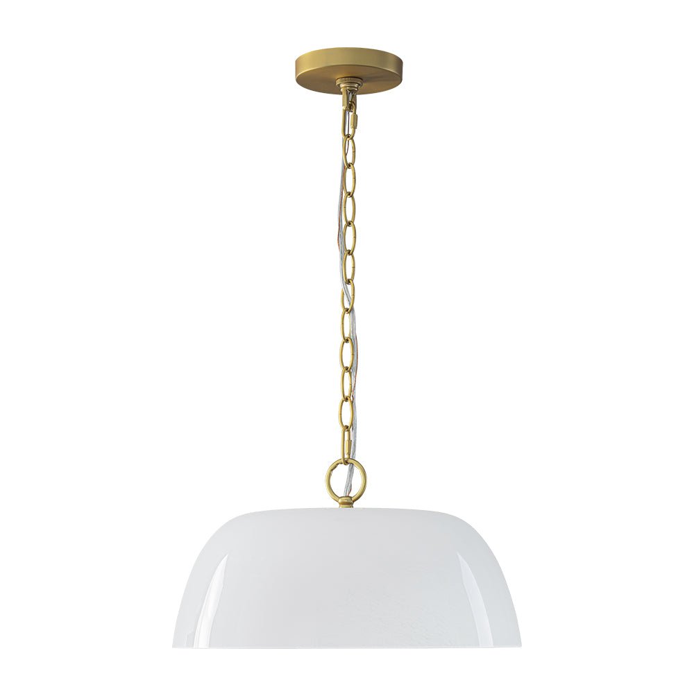 Fljotuvux French Luxe Clouded White Glass Pendant Light