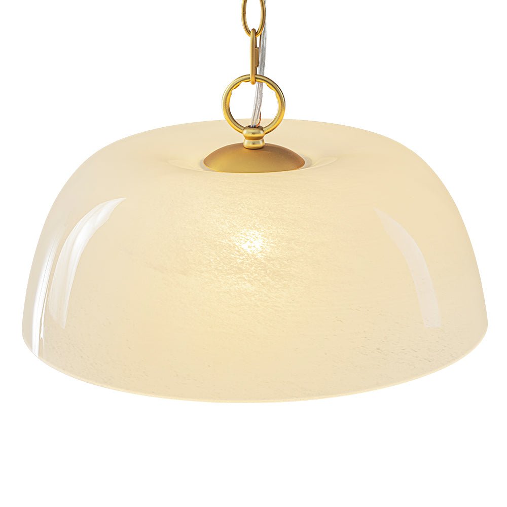 Fljotuvux French Luxe Clouded White Glass Pendant Light