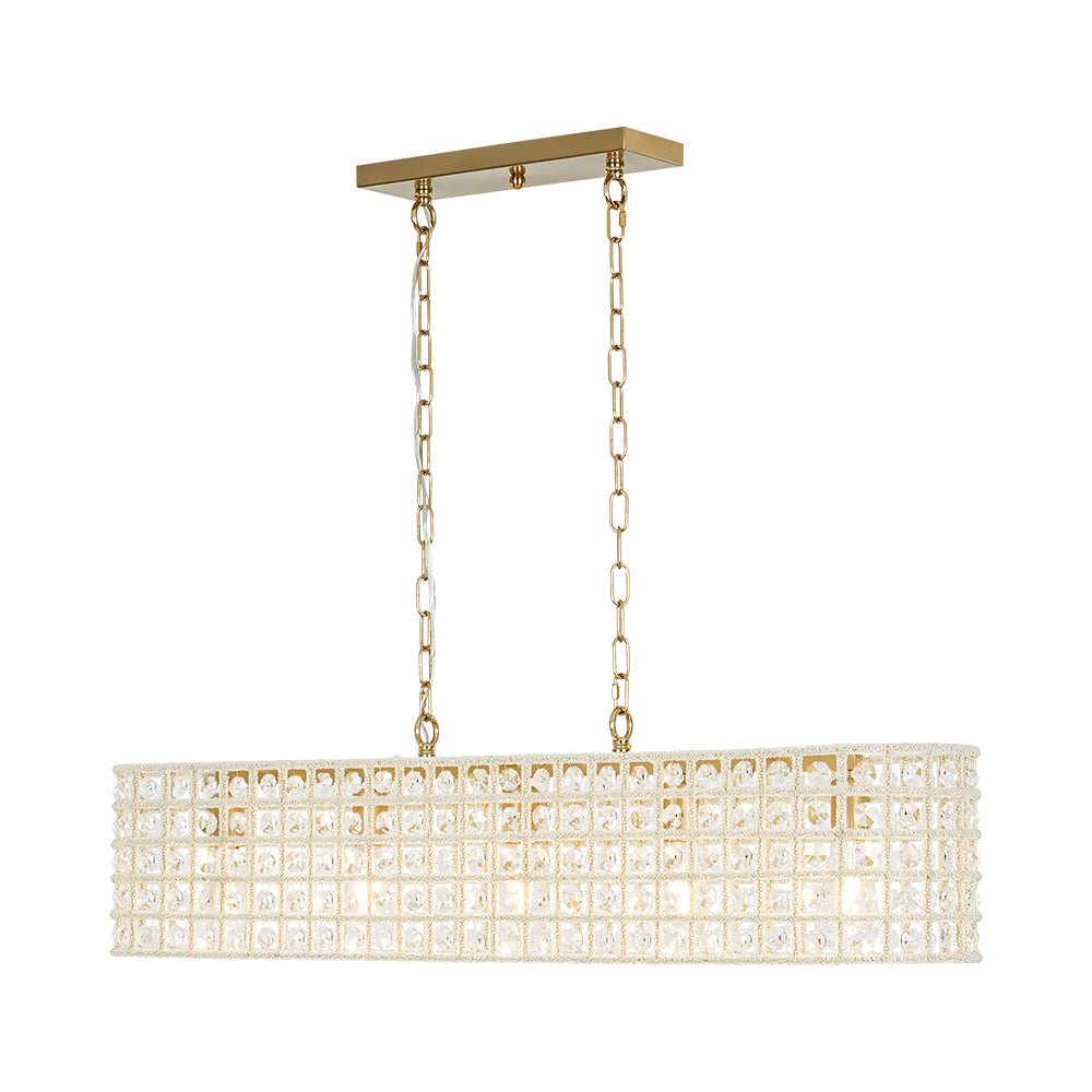 Jarnbruvux Luxe Brass Linear Crystal Chandelier