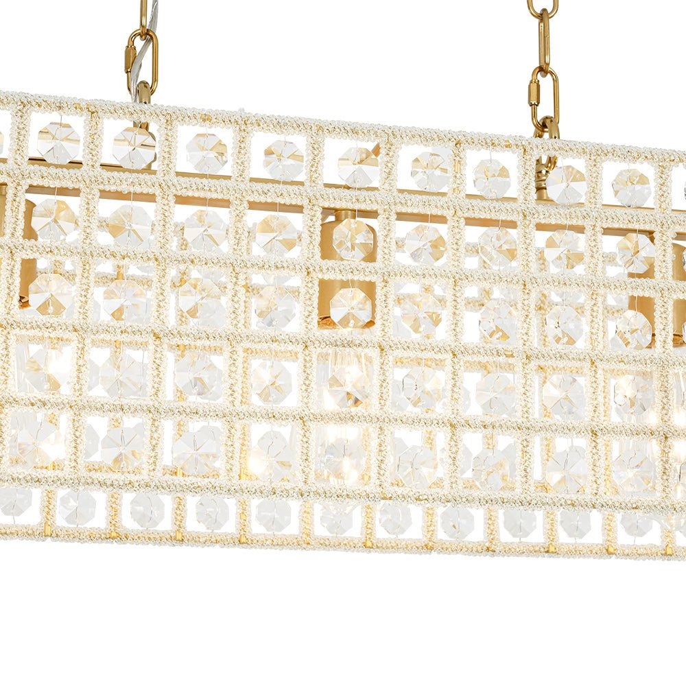 Jarnbruvux Luxe Brass Linear Crystal Chandelier