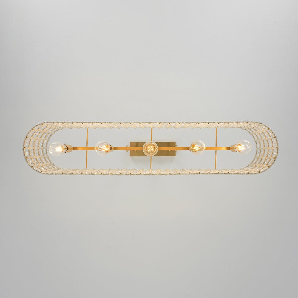 Jarnbruvux Luxe Brass Linear Crystal Chandelier