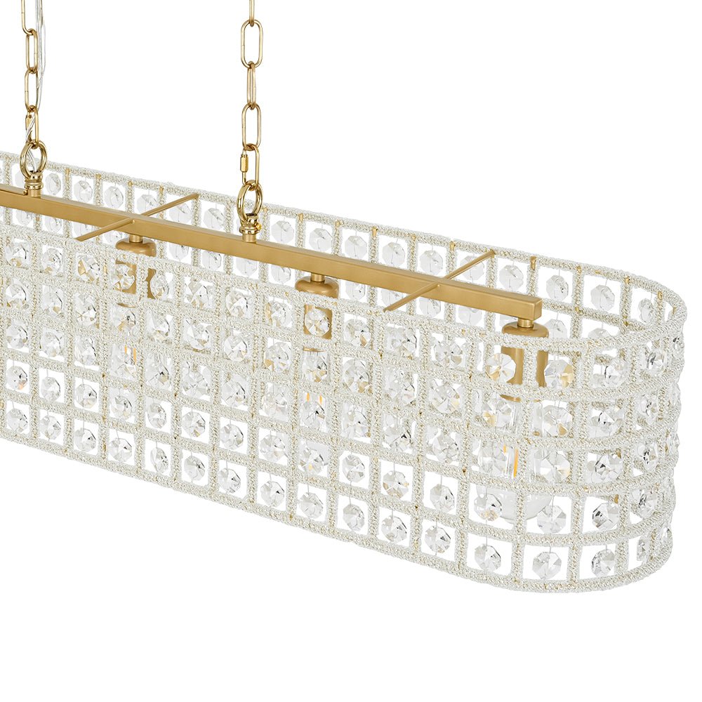 Jarnbruvux Luxe Brass Linear Crystal Chandelier