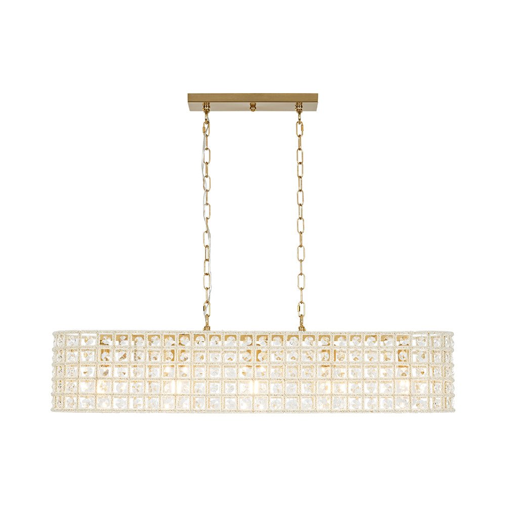 Jarnbruvux Luxe Brass Linear Crystal Chandelier