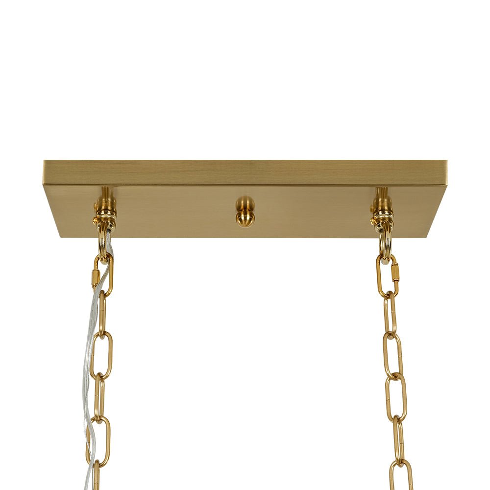 Jarnbruvux Luxe Brass Linear Crystal Chandelier