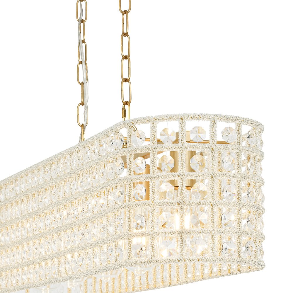 Jarnbruvux Luxe Brass Linear Crystal Chandelier
