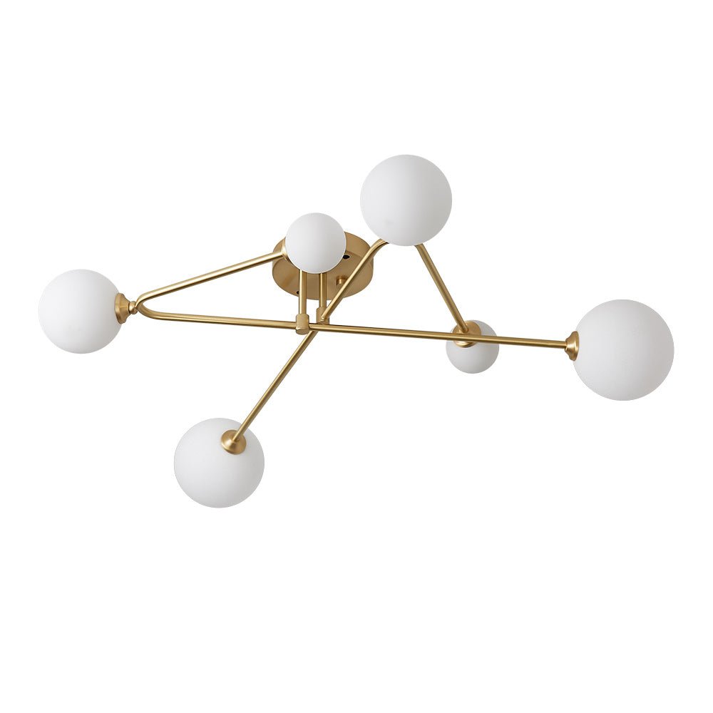 Lysvit Linear Metal Glass Semi Flush Mount Ceiling Light