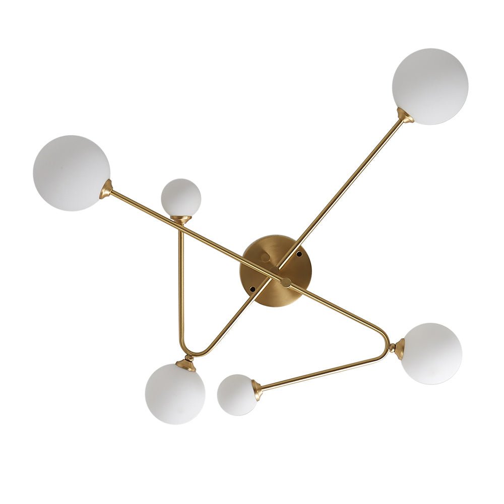Lysvit Linear Metal Glass Semi Flush Mount Ceiling Light