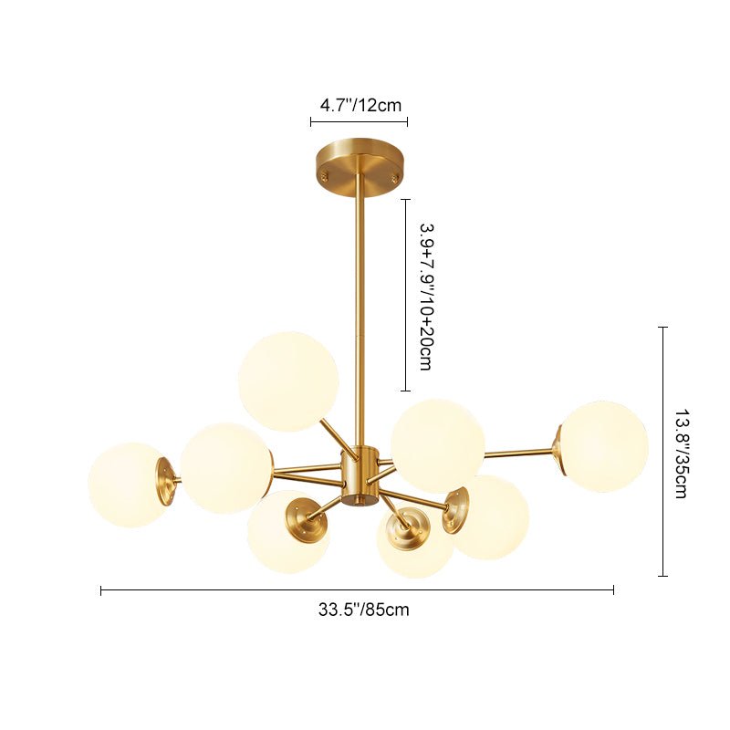 Himinuva Frosted Globe Sputnik Glass Chandelier