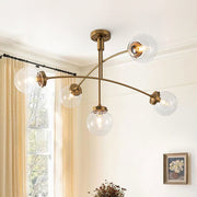 Blikuvum Funky Seesaw Arched Arm Globe Glass Semi Flush Chandelier