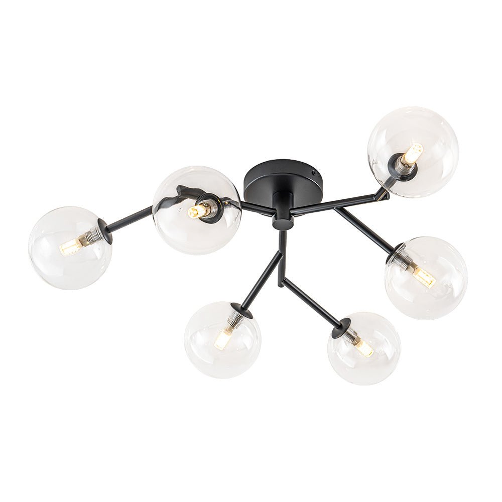 Norduva Funky Branch Style Glass Semi Flush Mount Ceiling Light
