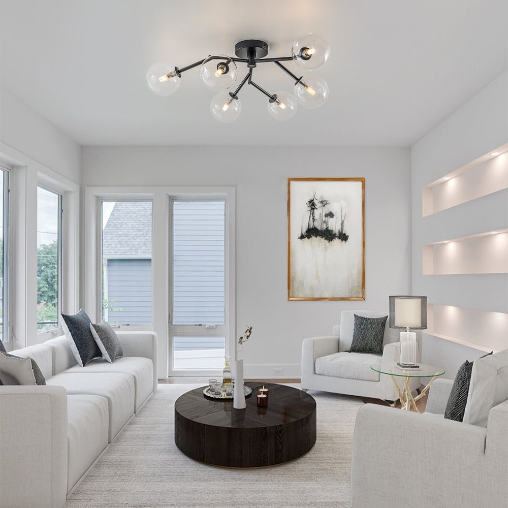 Norduva Funky Branch Style Glass Semi Flush Mount Ceiling Light
