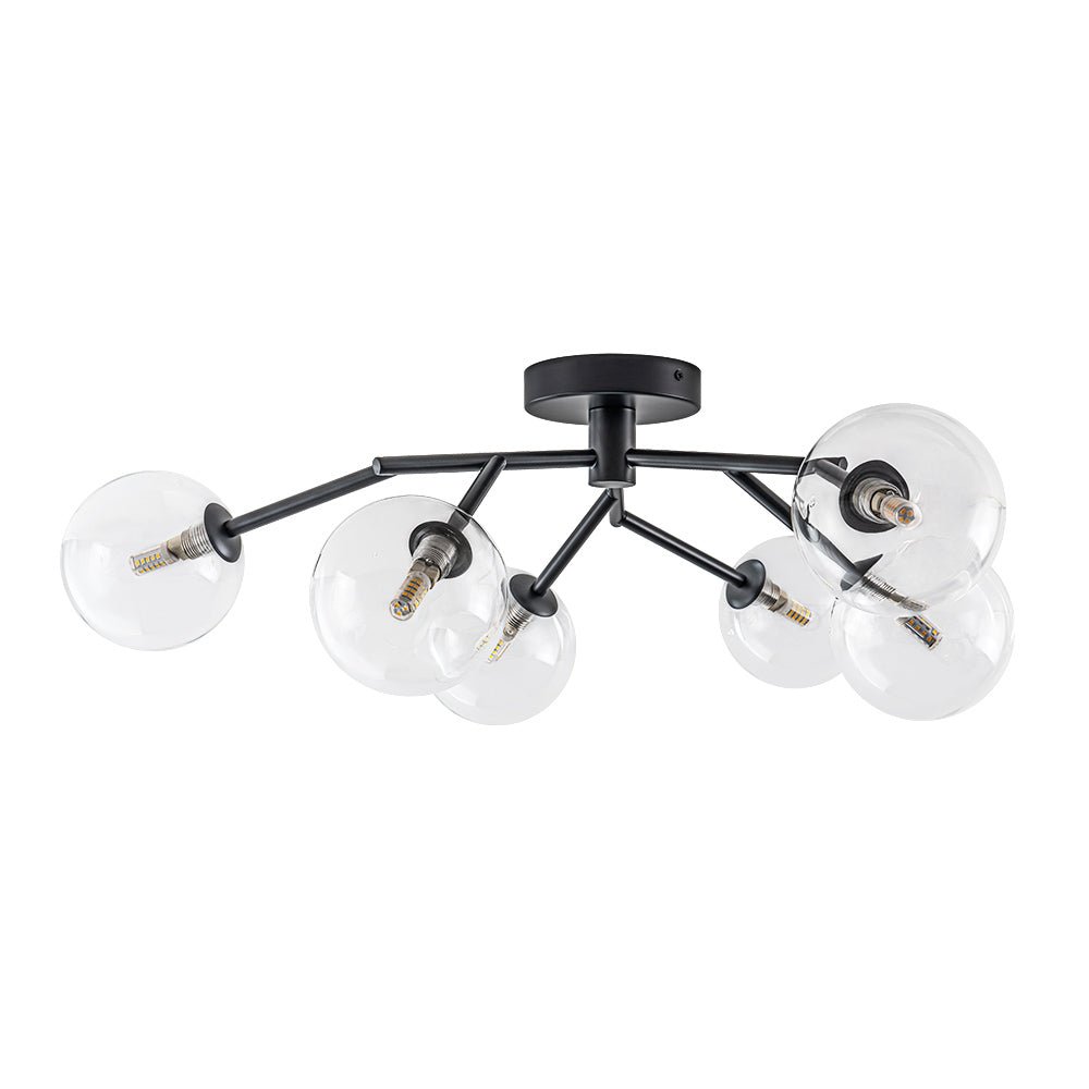 Norduva Funky Branch Style Glass Semi Flush Mount Ceiling Light