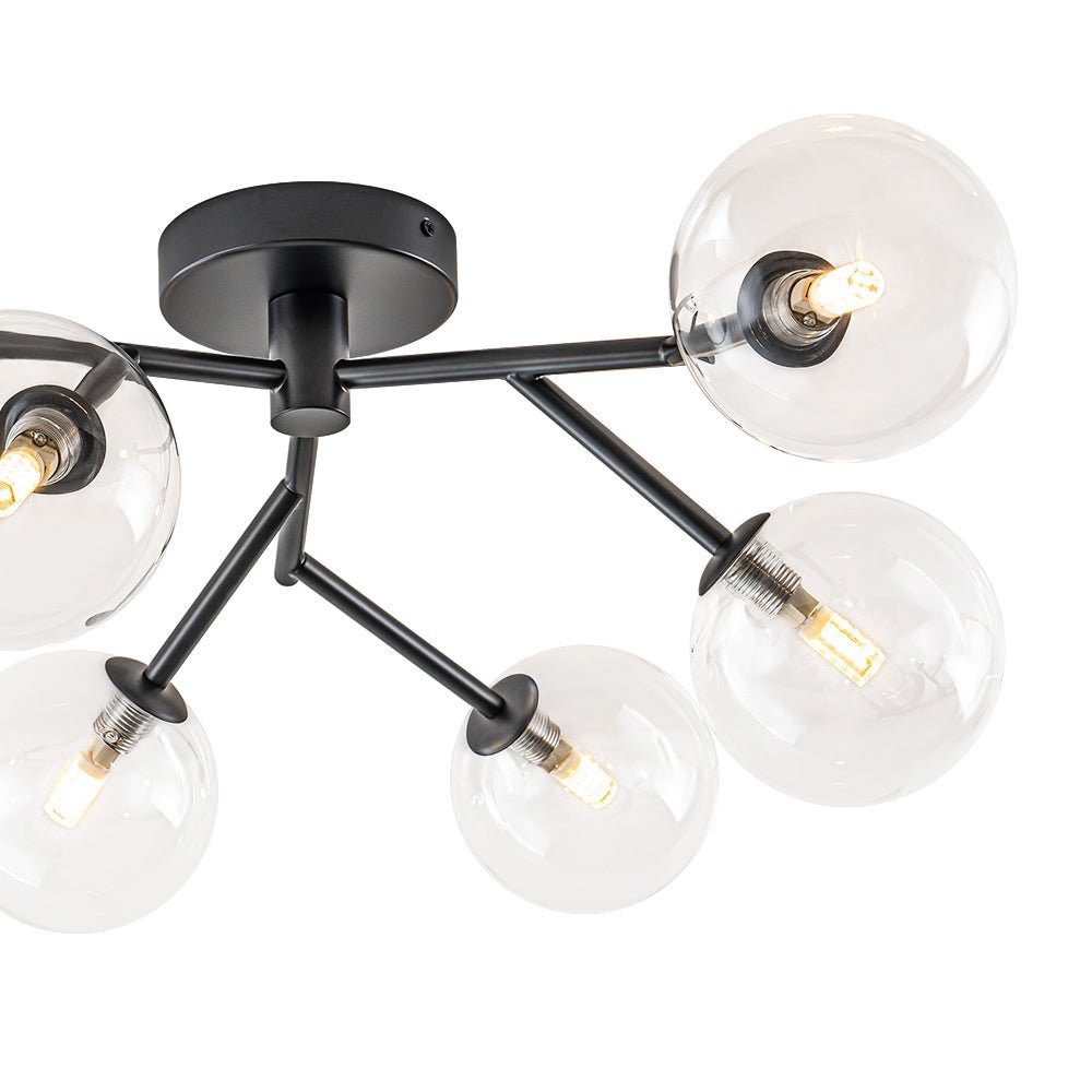 Norduva Funky Branch Style Glass Semi Flush Mount Ceiling Light