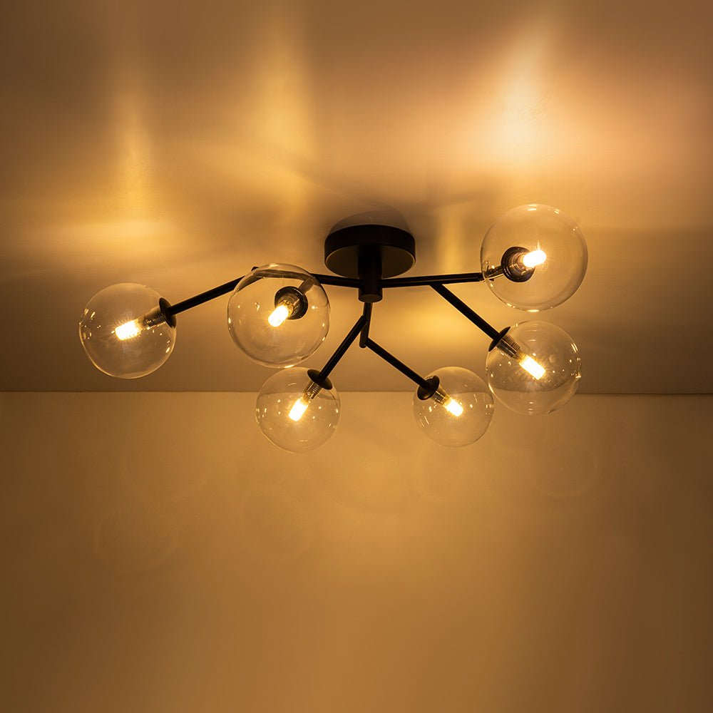 Norduva Funky Branch Style Glass Semi Flush Mount Ceiling Light