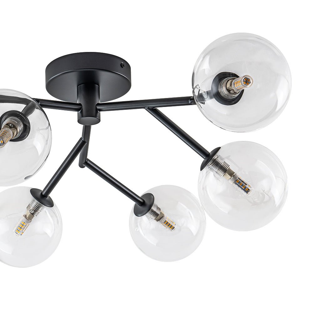 Norduva Funky Branch Style Glass Semi Flush Mount Ceiling Light