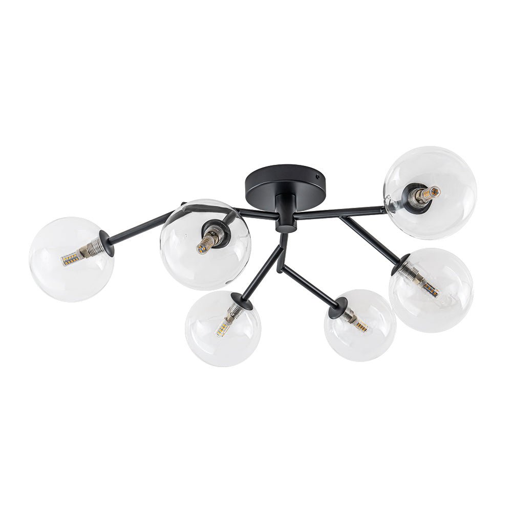 Norduva Funky Branch Style Glass Semi Flush Mount Ceiling Light