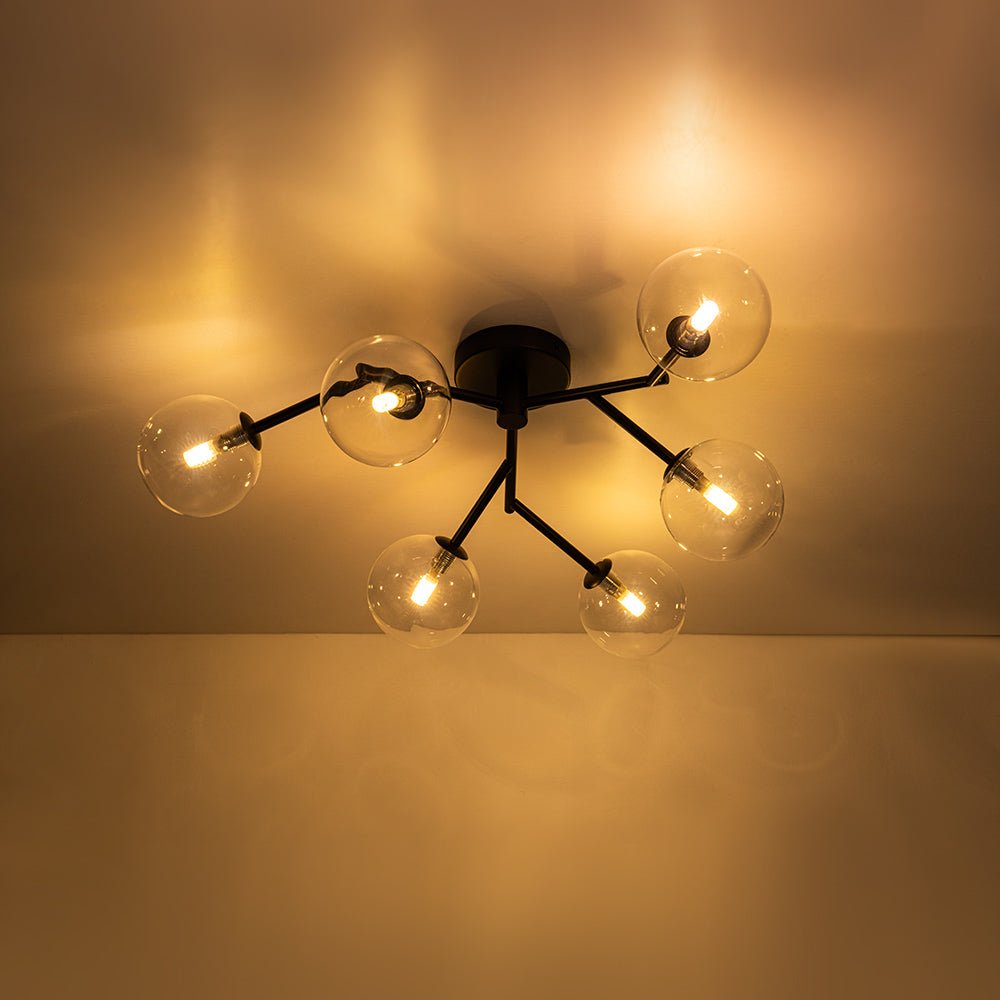 Norduva Funky Branch Style Glass Semi Flush Mount Ceiling Light
