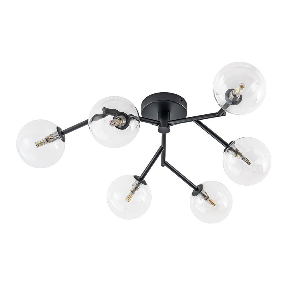 Norduva Funky Branch Style Glass Semi Flush Mount Ceiling Light